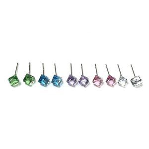 5 Colors Cube Swarovski Crystal Earrings